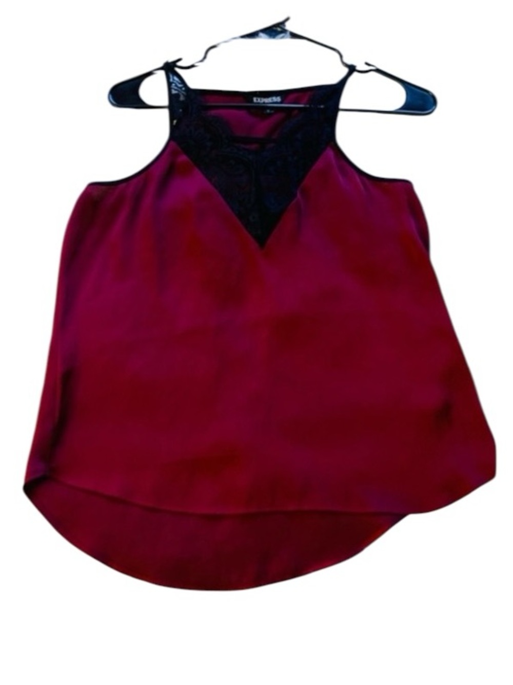 Express Wine Cami Black Lace Blouse!